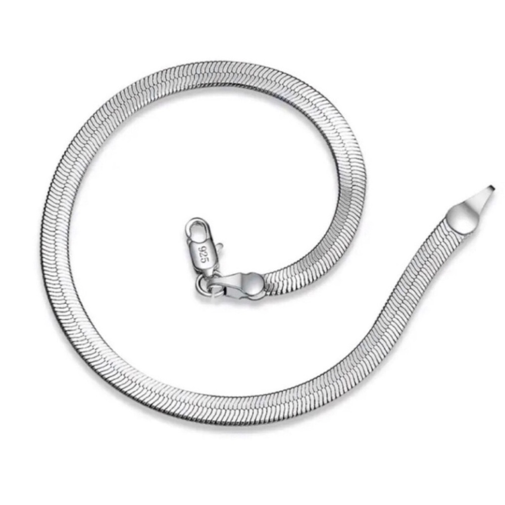 Sterling Silver Herringbone Chain Bracelet